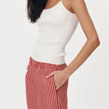 ROWIE - Rocco Stripe Pants - Cherry Red