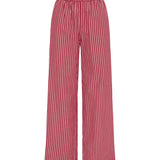 ROWIE - Rocco Stripe Pants - Cherry Red