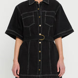 KIVARI - Rowyn Shirt Dress - Black