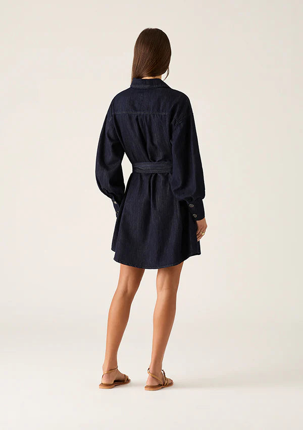 MOS THE LABEL - Ana Denim Shirt Mini Dress - Indigo