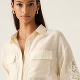 MOS THE LABEL - Marcela Embroidery Blouse - Pearl Embroidery