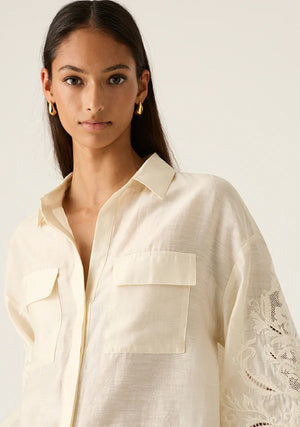 MOS THE LABEL - Marcela Embroidery Blouse - Pearl Embroidery