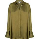 Shona Joy - Tuxedo Shirt - Green Olive