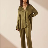 Shona Joy - Tuxedo Shirt - Green Olive