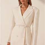 SHONA JOY -  Amura Blazer Dress with Belt - Cream