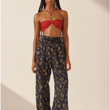 Shona Joy - Vacance Relaxed Drawstring Pant - Navy/ Multi