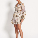 SOFIA THE LABEL - Arabella Frill Wrap Dress - Flora Print