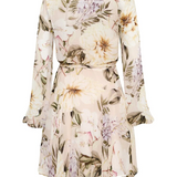 SOFIA THE LABEL - Arabella Frill Wrap Dress - Flora Print