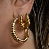 LUV AJ - Ridged Marbella Hoops