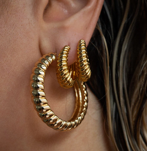 LUV AJ - Ridged Marbella Hoops