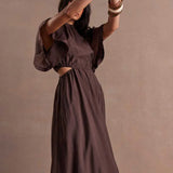 SOVERE / - Aura Dress - Chocolate