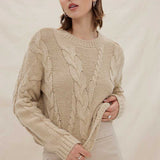 SOVERE / - Linked Cable Sweater - Fawn