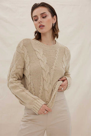 SOVERE - Linked Cable Sweater - Fawn