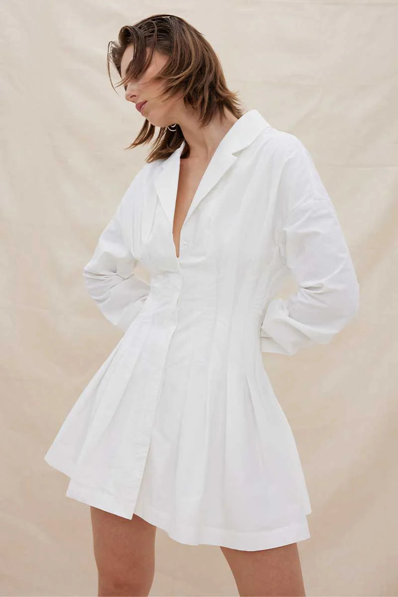 SOVERE - Verse Shirt Dress - White