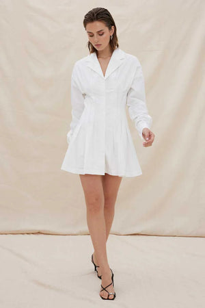 SOVERE - Verse Shirt Dress - White