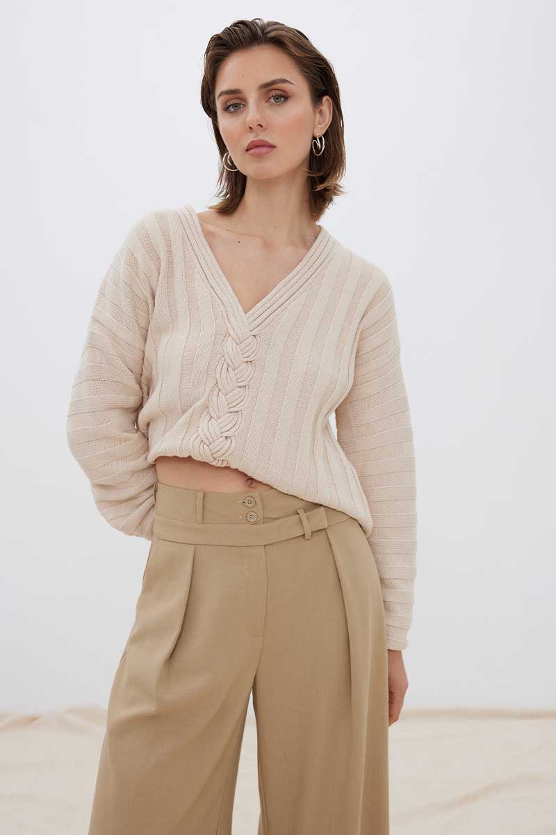 SOVERE / - Laced Sweater - Natural