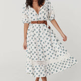 SPELL - Fable Block Printed Midi Dress - Wild Poppy