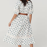 SPELL - Fable Block Printed Midi Dress - Wild Poppy