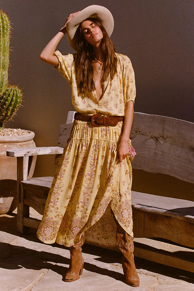 SPELL - Rebel Spirit Tassel Maxi Skirt - Daffodil