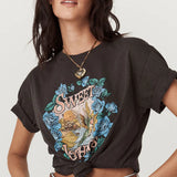 SPELL - Sweet Nothings Biker Tee - Charcoal