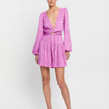 KIVARI - Stela Tie Front Mini Dress - Orchid