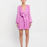 KIVARI - Stela Tie Front Mini Dress - Orchid