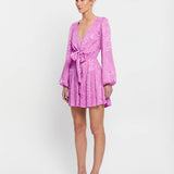 KIVARI - Stela Tie Front Mini Dress - Orchid