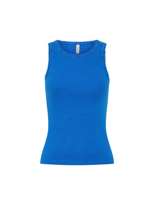 KIVARI - Tallulah Crochet Edge Tank - Cobalt