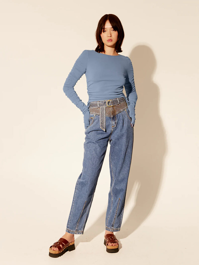 KIVARI - Vanessa Knit Top - Blue