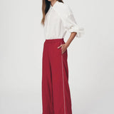 ROWIE - Vera Linen Wide Pants - Poppy Red