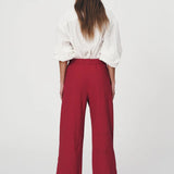 ROWIE - Vera Linen Wide Pants - Poppy Red