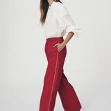 ROWIE - Vera Linen Wide Pants - Poppy Red