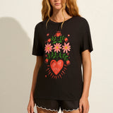 AUGUSTE - Fallen Hearts Classic Tee - Washed Black