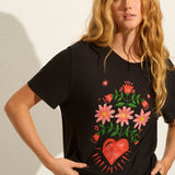 AUGUSTE - Fallen Hearts Classic Tee - Washed Black