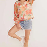 MINK PINK - Aida Long Sleeve Blouse - Apricot Floral