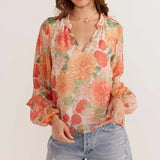 MINK PINK - Aida Long Sleeve Blouse - Apricot Floral