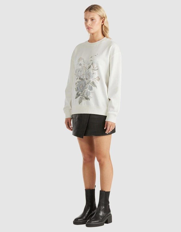 ENA PELLY - Lilly Oversized Sweater Wildflower - Vintage White