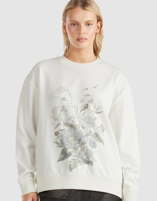 ENA PELLY - Lilly Oversized Sweater Wildflower - Vintage White