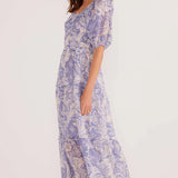 MINK PINK - Lola Tiered Midi Dress - Blue Paisley