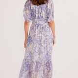 MINK PINK - Lola Tiered Midi Dress - Blue Paisley