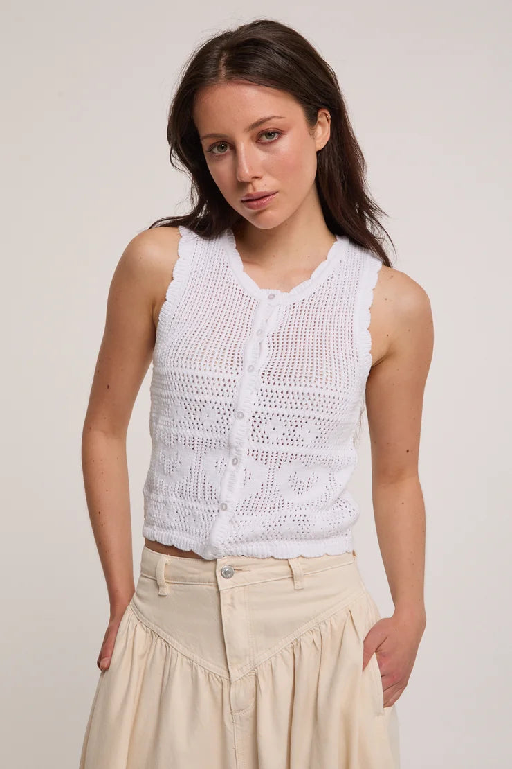 ROLLAS - Maisie Knit Top - White