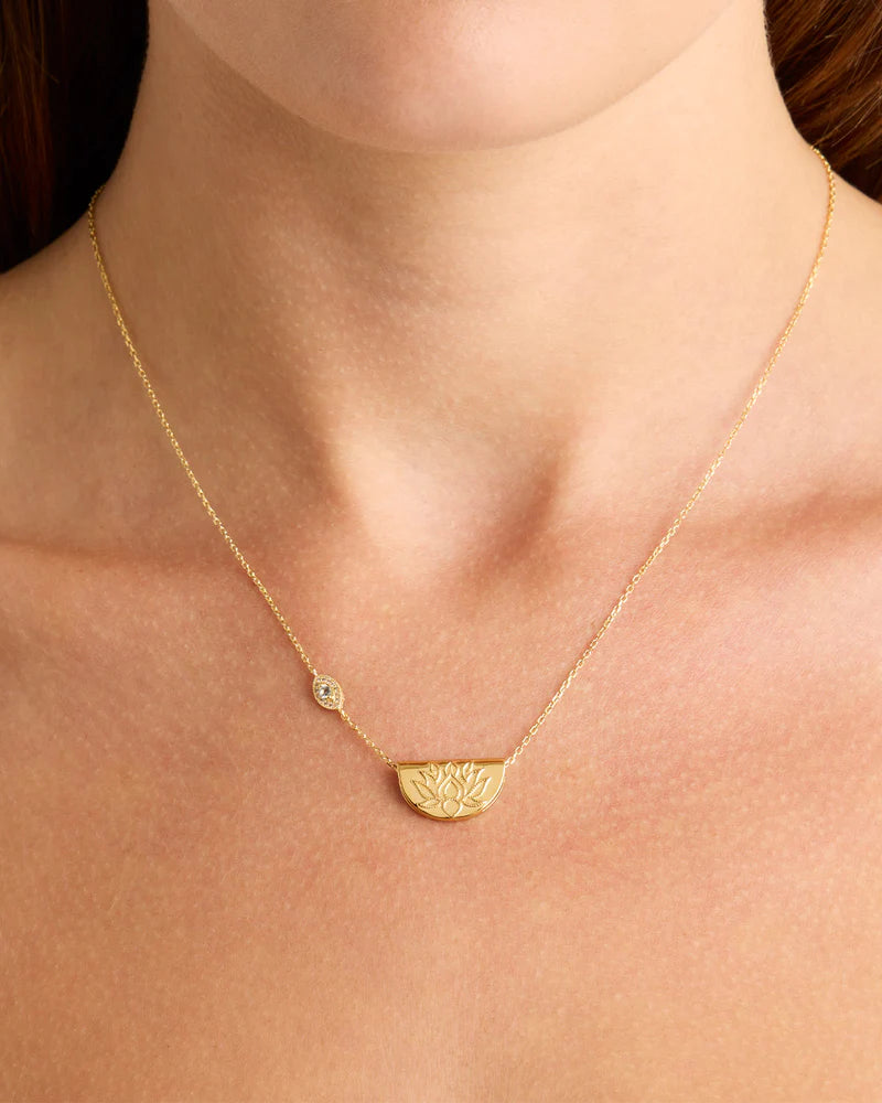 BY CHARLOTTE - Eye Of Peace Lotus Necklace -  18K Gold Vermeil