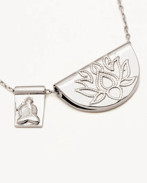 BY CHARLOTTE - Silver Lotus & Little Buddha Necklace