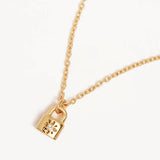 BY CHARLOTTE - Crystal Lotus Padlock Necklace