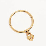 BY CHARLOTTE - Crystal Lotus Heart Padlock Ring