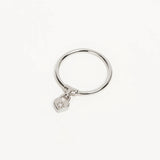 BY CHARLOTTE - Crystal Lotus Heart Padlock Ring | Silver