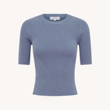 ROWIE - Stanley Knit Tee - Silver Blue